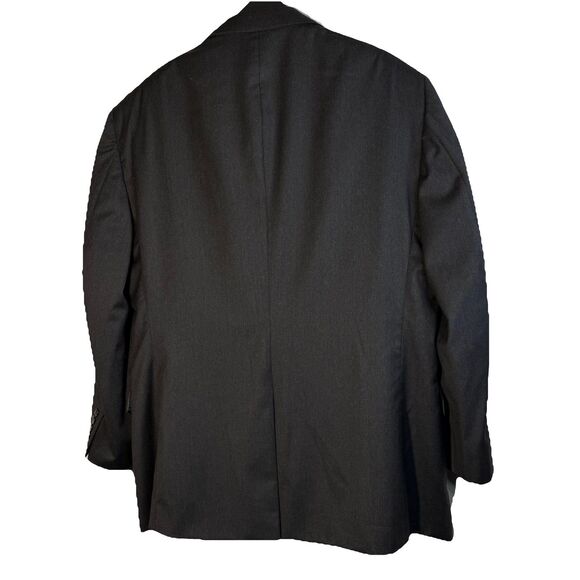 Vntg Jos A Bank Suit Men 46 R  Charcoal Black Solid Wool Sig Collection 40/29 - Picture 2 of 10